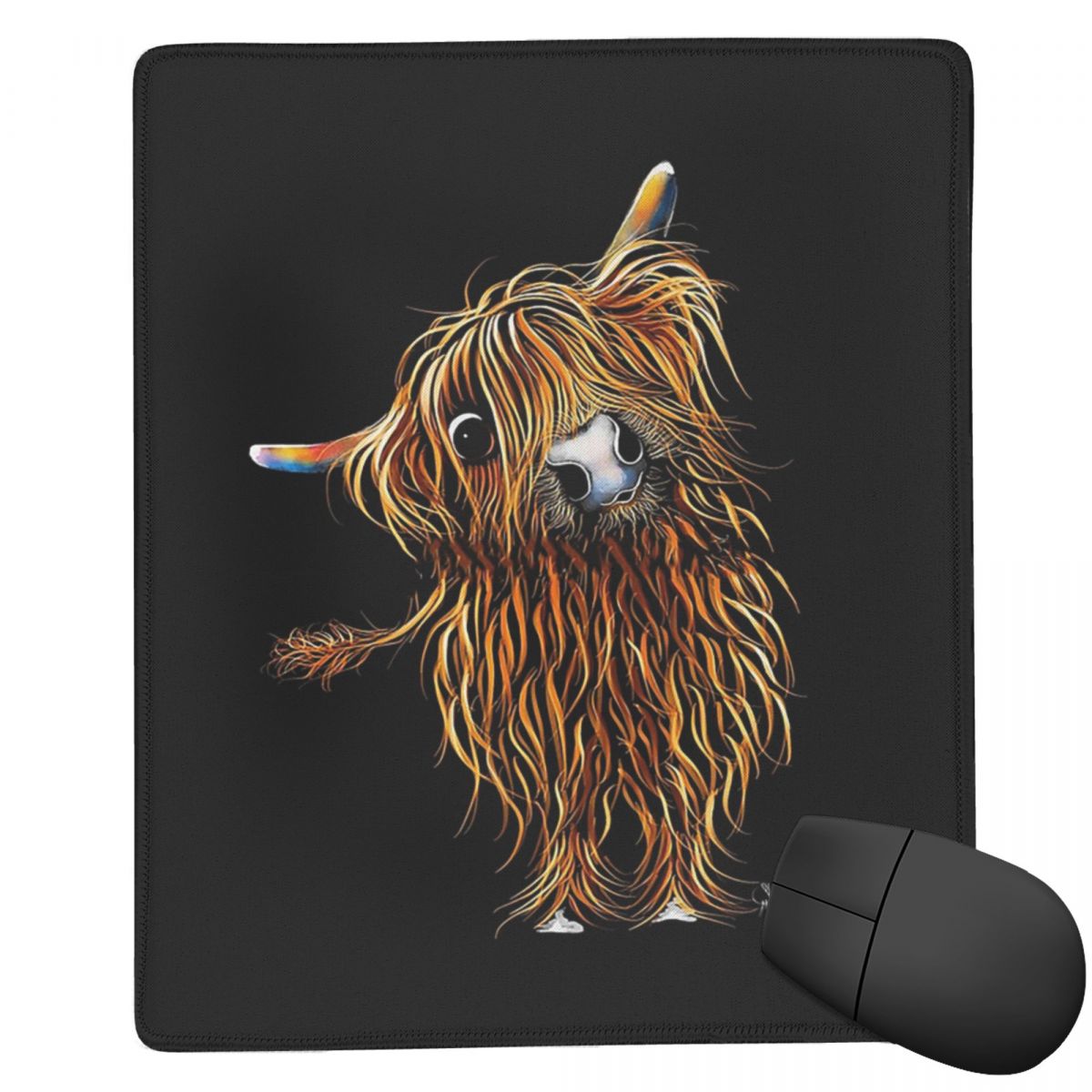 Cow Mat Rubber - Tapis de souris avec imprimé vache