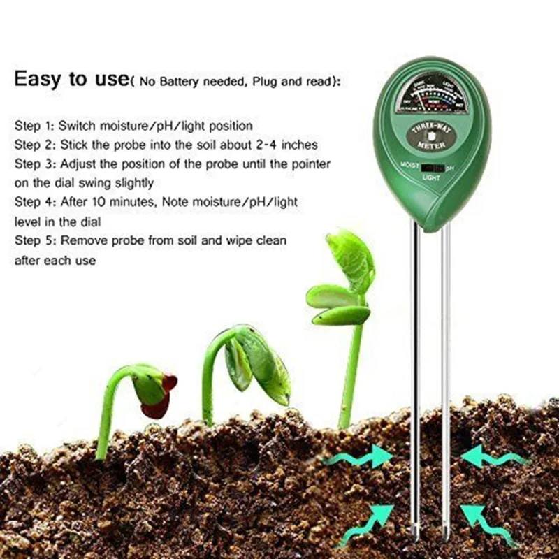 PH-mètre de jardin 3 en 1, tes - Soil Moisture Sensor avis et prix