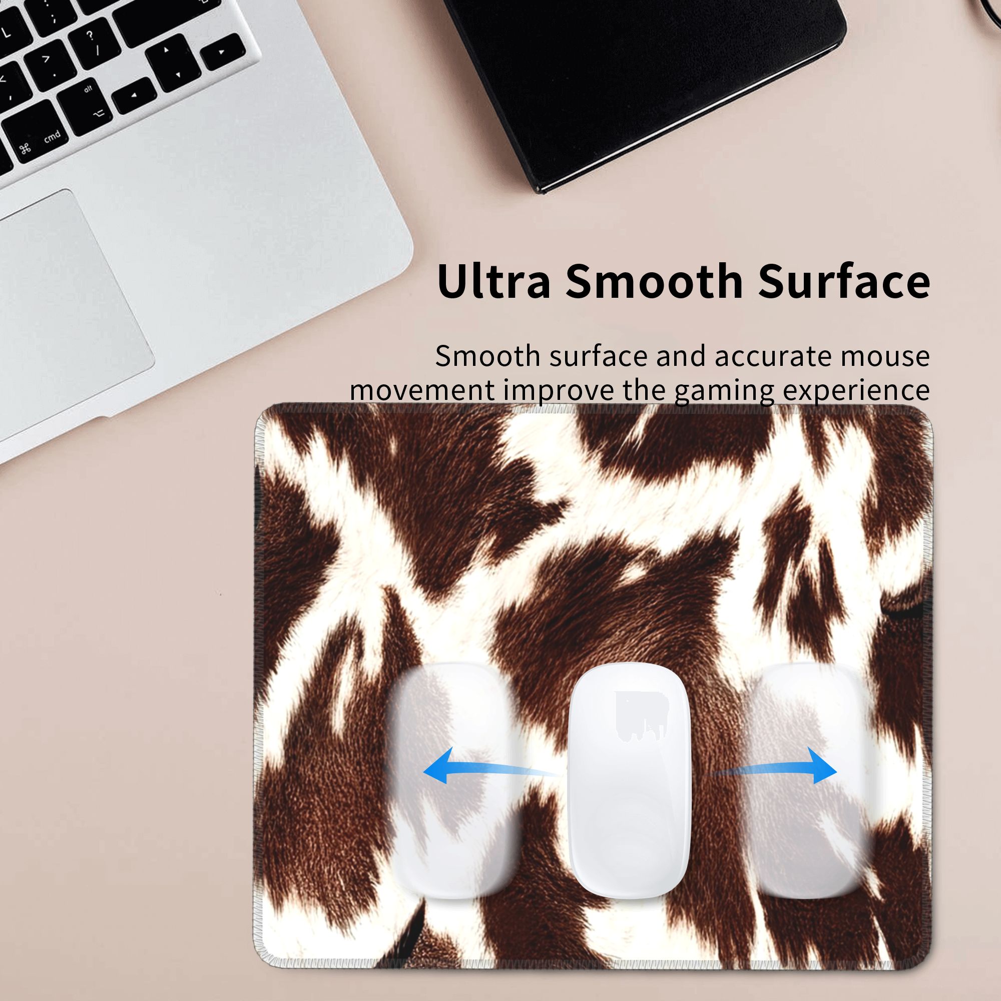 Tapis de souris à motif de pea - Cow Mat Rubber avis et prix